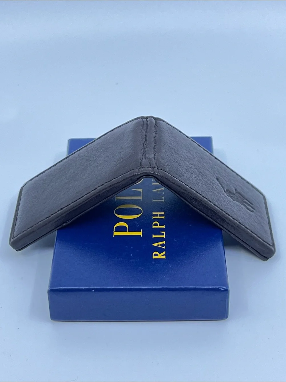 Polo Ralph Lauren Men's Pebbled Leather Money Clip | Dark Brown